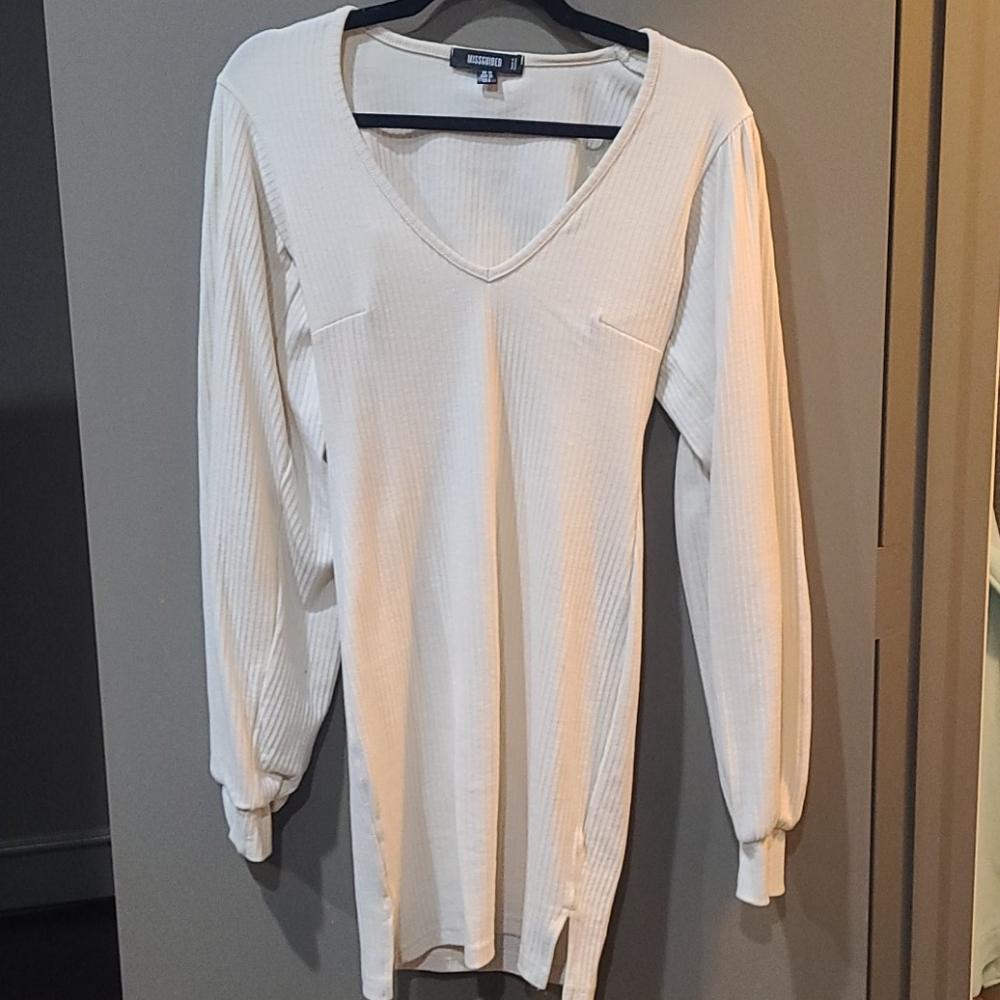 Cream, long sleeve dress